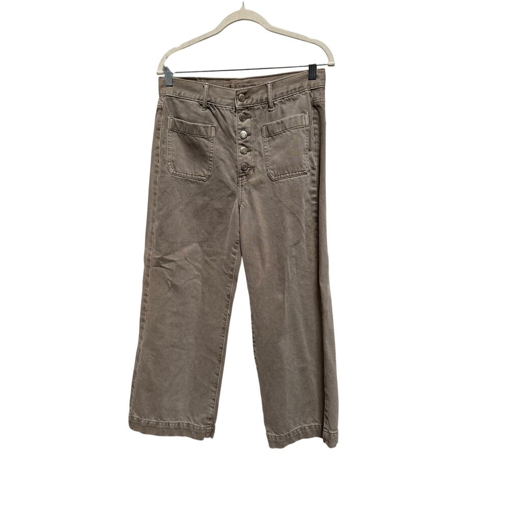 America Eagle Jeans Women's 8 Regular Wide Leg Crop Sage Green